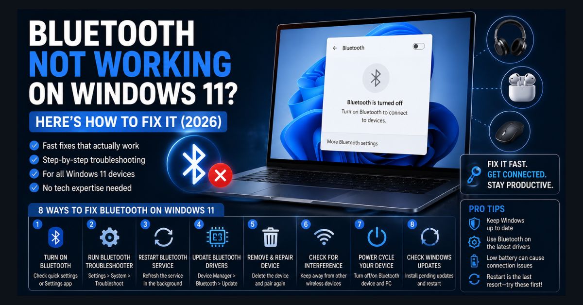 bluetooth not working windows 11
