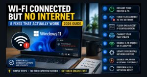 wifi connected no internet windows 11